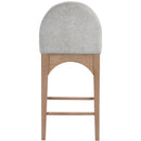 Meridian Waldorf Grey Chenille Fabric Stool IMAGE 2