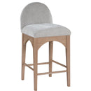 Meridian Waldorf Grey Chenille Fabric Stool IMAGE 3