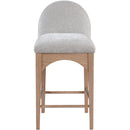 Meridian Waldorf Grey Chenille Fabric Stool IMAGE 4