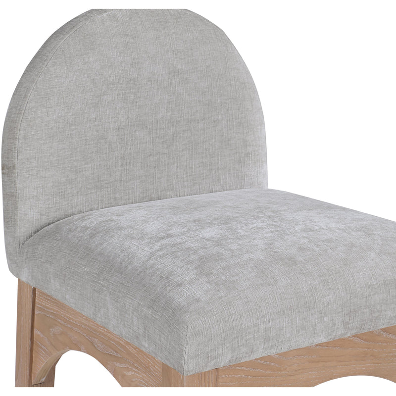 Meridian Waldorf Grey Chenille Fabric Stool IMAGE 7