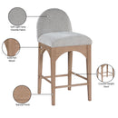 Meridian Waldorf Grey Chenille Fabric Stool IMAGE 9