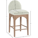 Meridian Waldorf Mint Chenille Fabric Stool IMAGE 10