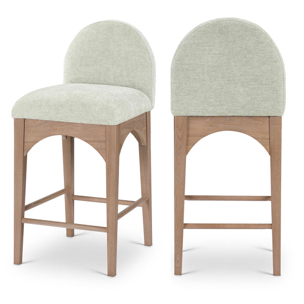 Meridian Waldorf Mint Chenille Fabric Stool IMAGE 1