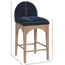 Meridian Waldorf Navy Chenille Fabric Stool IMAGE 10