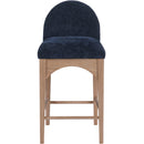 Meridian Waldorf Navy Chenille Fabric Stool IMAGE 4