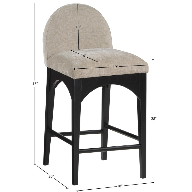 Meridian Waldorf Beige Chenille Fabric Stool IMAGE 10