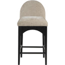 Meridian Waldorf Beige Chenille Fabric Stool IMAGE 4