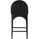 Meridian Waldorf Black Chenille Fabric Stool IMAGE 2