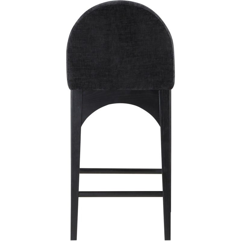 Meridian Waldorf Black Chenille Fabric Stool IMAGE 2