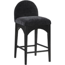 Meridian Waldorf Black Chenille Fabric Stool IMAGE 3
