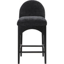 Meridian Waldorf Black Chenille Fabric Stool IMAGE 4