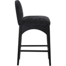 Meridian Waldorf Black Chenille Fabric Stool IMAGE 5