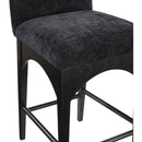 Meridian Waldorf Black Chenille Fabric Stool IMAGE 6