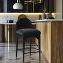 Meridian Waldorf Black Chenille Fabric Stool IMAGE 8