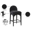 Meridian Waldorf Black Chenille Fabric Stool IMAGE 9