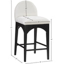 Meridian Waldorf Cream Chenille Fabric Stool IMAGE 10