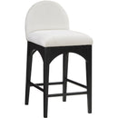 Meridian Waldorf Cream Chenille Fabric Stool IMAGE 3