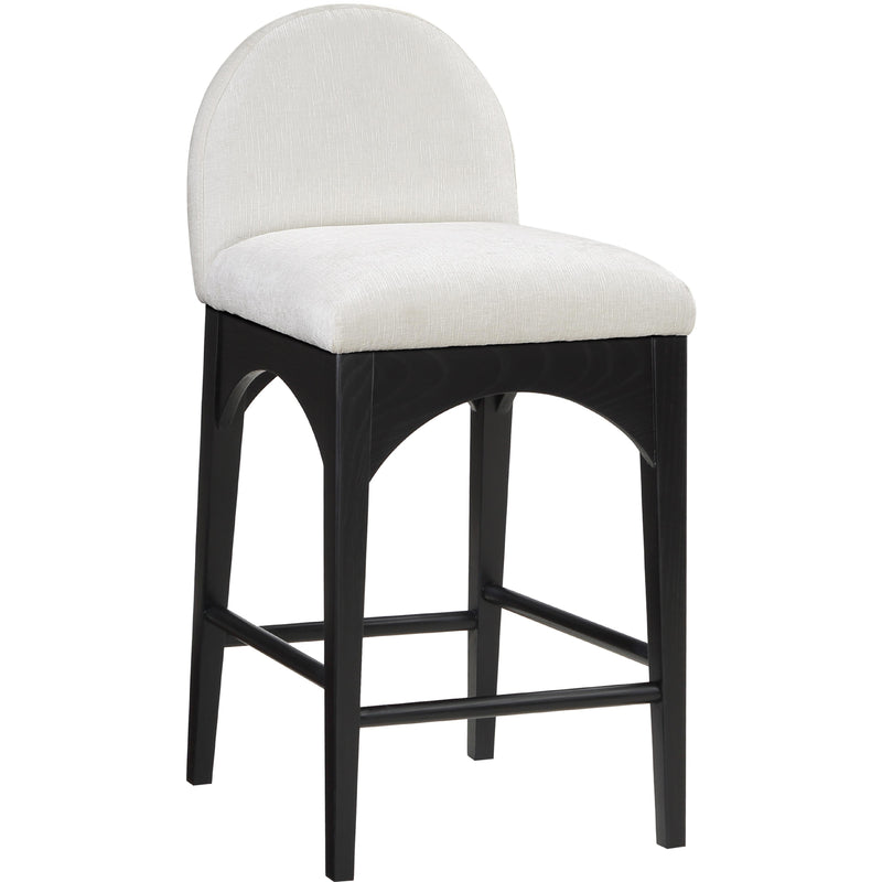 Meridian Waldorf Cream Chenille Fabric Stool IMAGE 3