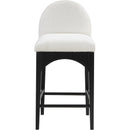 Meridian Waldorf Cream Chenille Fabric Stool IMAGE 4