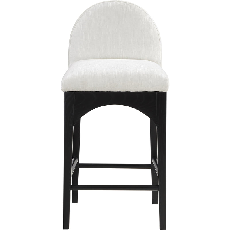 Meridian Waldorf Cream Chenille Fabric Stool IMAGE 4