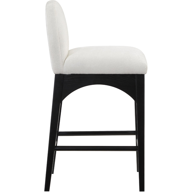 Meridian Waldorf Cream Chenille Fabric Stool IMAGE 5