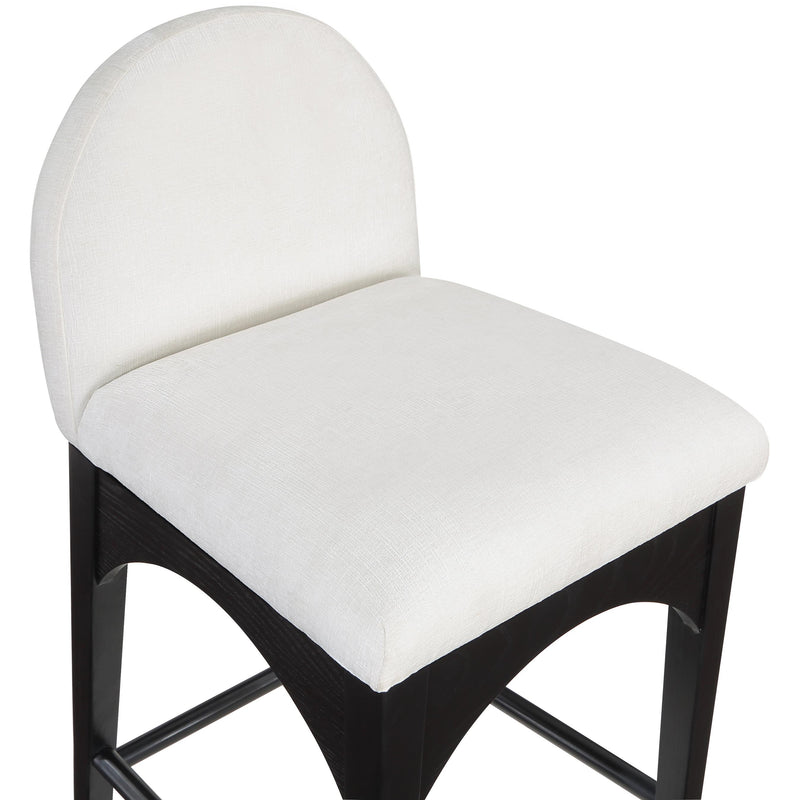Meridian Waldorf Cream Chenille Fabric Stool IMAGE 7