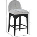 Meridian Waldorf Grey Chenille Fabric Stool IMAGE 10