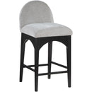 Meridian Waldorf Grey Chenille Fabric Stool IMAGE 3