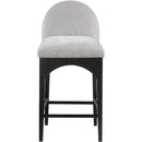 Meridian Waldorf Grey Chenille Fabric Stool IMAGE 4