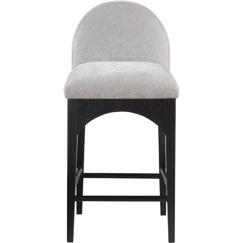 Meridian Waldorf Grey Chenille Fabric Stool IMAGE 4