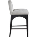 Meridian Waldorf Grey Chenille Fabric Stool IMAGE 5