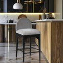 Meridian Waldorf Grey Chenille Fabric Stool IMAGE 8