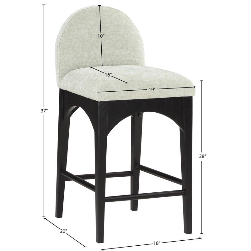 Meridian Waldorf Mint Chenille Fabric Stool IMAGE 10