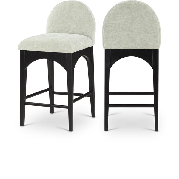 Meridian Waldorf Mint Chenille Fabric Stool IMAGE 1