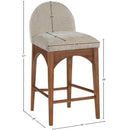 Meridian Waldorf Beige Chenille Fabric Stool IMAGE 10