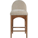 Meridian Waldorf Beige Chenille Fabric Stool IMAGE 4