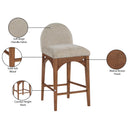Meridian Waldorf Beige Chenille Fabric Stool IMAGE 9