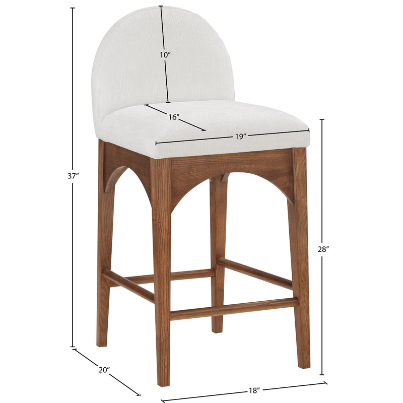 Meridian Waldorf Cream Chenille Fabric Stool IMAGE 10