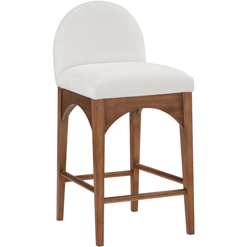 Meridian Waldorf Cream Chenille Fabric Stool IMAGE 3
