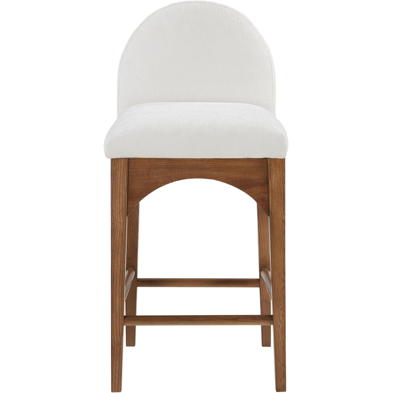 Meridian Waldorf Cream Chenille Fabric Stool IMAGE 4