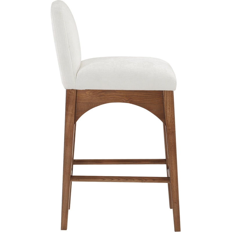 Meridian Waldorf Cream Chenille Fabric Stool IMAGE 5
