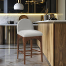 Meridian Waldorf Cream Chenille Fabric Stool IMAGE 8