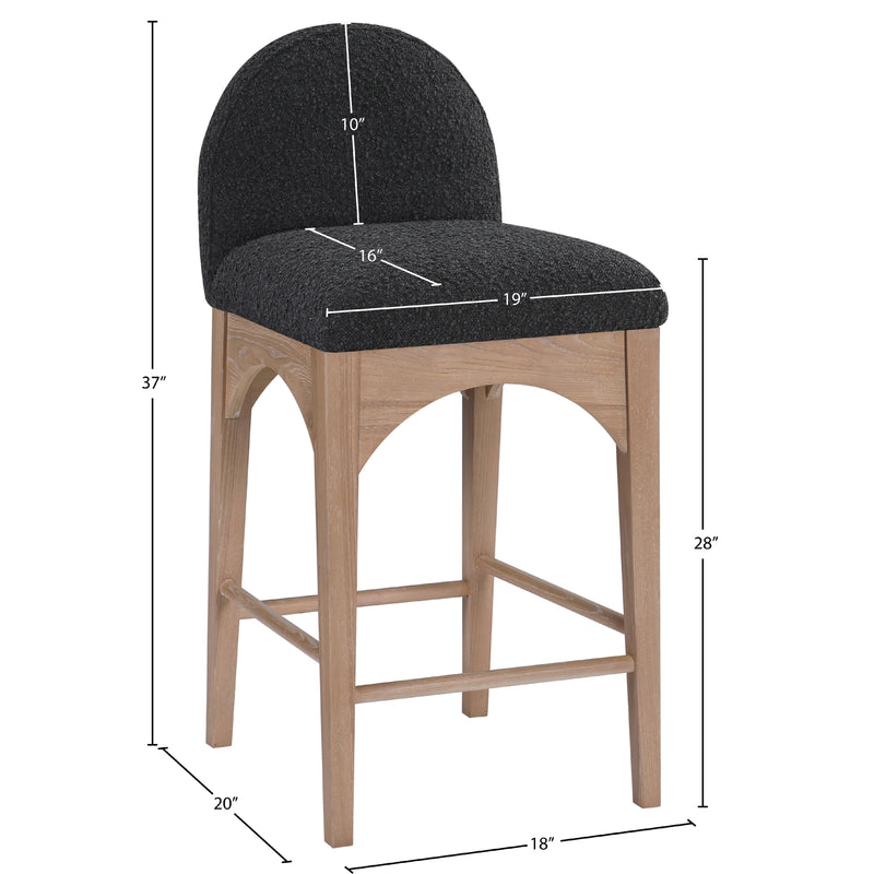 Meridian Waldorf Black Boucle Fabric Stool IMAGE 10