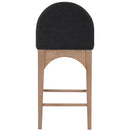 Meridian Waldorf Black Boucle Fabric Stool IMAGE 2
