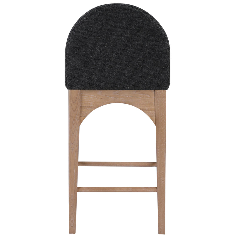 Meridian Waldorf Black Boucle Fabric Stool IMAGE 2