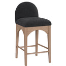 Meridian Waldorf Black Boucle Fabric Stool IMAGE 3