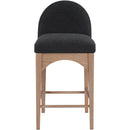 Meridian Waldorf Black Boucle Fabric Stool IMAGE 4