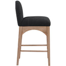 Meridian Waldorf Black Boucle Fabric Stool IMAGE 5