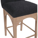 Meridian Waldorf Black Boucle Fabric Stool IMAGE 6