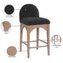 Meridian Waldorf Black Boucle Fabric Stool IMAGE 9